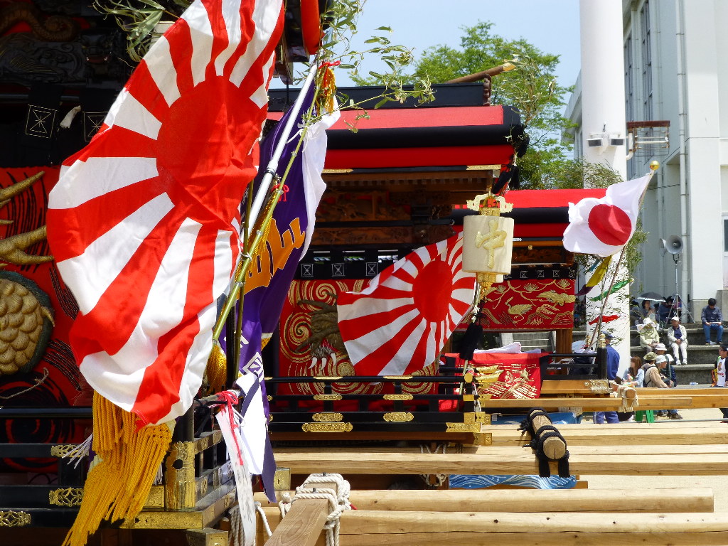 Japanese flags at a Matsuri